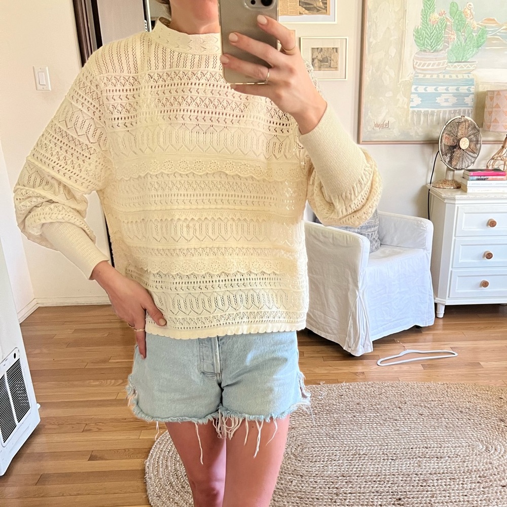 Zara Lace Mock Net Top